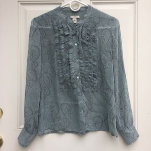 J Crew sheer silk blouse